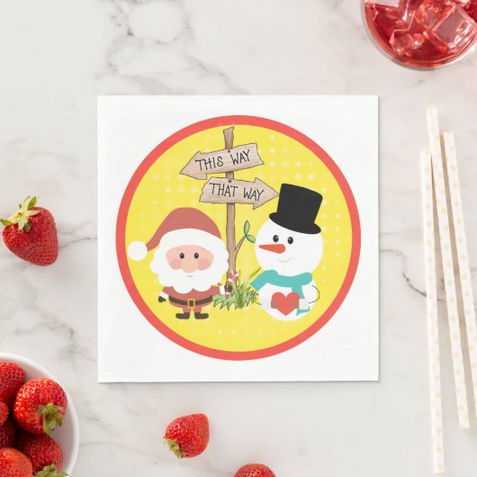 Frostig oder Santa? Wie geht es zu Weihnachten? Serviette (Beispiel)