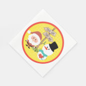 Frostig oder Santa? Wie geht es zu Weihnachten? Serviette (Ecke)