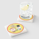 Frostig oder Santa? Wie geht es zu Weihnachten? Steinuntersetzer (Seitenansicht)