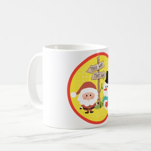 Frostig oder Santa? Wie geht es zu Weihnachten? Ta Kaffeetasse (Vorderseite Links)