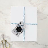 frostig staubige blaue blühende Monogramm-Geschenk Geschenkanhänger (Mit Garn)