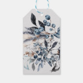 frostig staubige blaue blühende Monogramm-Geschenk Geschenkanhänger (Rückseite)