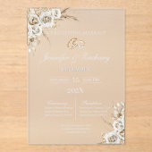 Frostige Acryl-Boho-Hochzeit Acryleinladungen (Vorderseite)