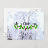 Frostige Birkenbäume, Weihnachtsgrüße Postkarte (Vorne/Hinten)