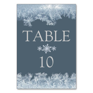 Frostige Blaue Winterhochzeit individuell Tischnummer