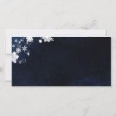 Frostige Blumenwinters Hochzeit Danke Fotokarte (Rückseite)