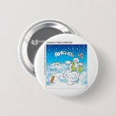 Frostige Fänge Ein kaltes, sonniges T-Shirts & Ges Button (Vorne & Hinten)