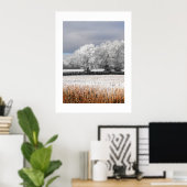 Frostige Felder und Bäume Poster (Heimbüro)