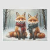 Frostige Freundschaft der Füchse - Decoupage - Seidenpapier (Vorderseite)