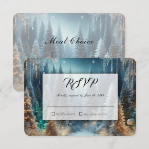 Frostige Kiefern im winterlichen Glanz Hochzeit RSVP Karte