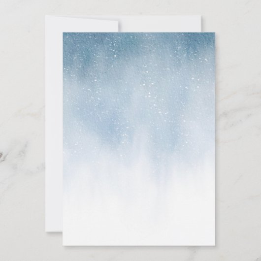 Frostige Küsse und Winterwünsche Waldhochzeit Einladung (Rückseite)