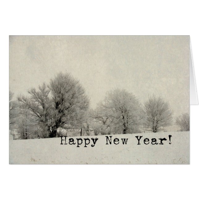 Frostige Morning Szene, glückliches neues Jahr (Vorderseite (Horizontal))