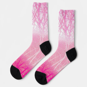 Frostige Nebelbäume in Pfirsich und Rosa Socken
