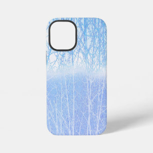 Frostige nebelige Bäume Baby Blau iPhone 12 Mini Hülle
