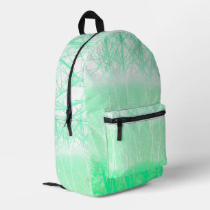 Frostige Neblige Äste Mintgrün Bedruckter Rucksack