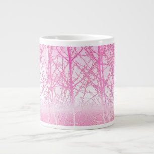 Frostige, neblige Bäume in Pfirsich und Rosa Jumbo-Tasse