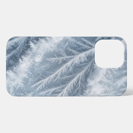 Frostige Schneeflocken auf einer gefrorenen Oberfl iPhone Hülle (Rückseite (Horizontal))