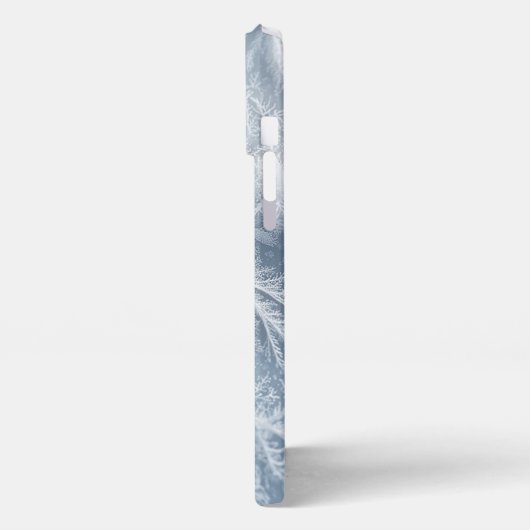 Frostige Schneeflocken auf einer gefrorenen Oberfl iPhone Hülle (Linke Seite)