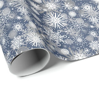 Frostige Schneeflocken Muster Geschenkpapier
