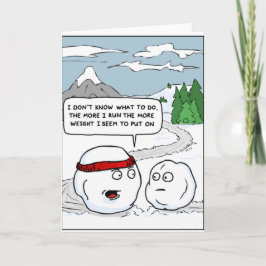 Frostige Snowman Funny Card trainieren Feiertagskarte