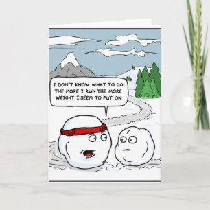Frostige Snowman Funny Card trainieren Feiertagskarte