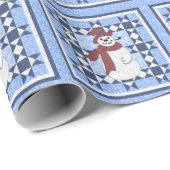 Frostige Steppdecken-Design Geschenkpapier (Rolleneckpunkt)