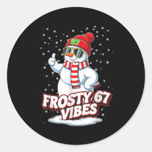 Frostige Stimmung 67 Schneemann für Winter - Six S Runder Aufkleber