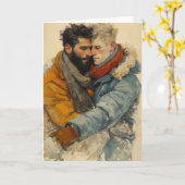 Frostige Umarmung Winter Karte (Gelbe Blume)