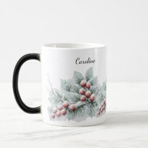 Frostige Winterbeere und Fichten-Botanik-Feiertag  Verwandlungstasse