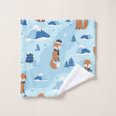Frostige Winterfüchse Badhandtuch Set (Waschlappen)