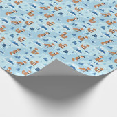 Frostige Winterfüchse Geschenkpapier (Ecke)