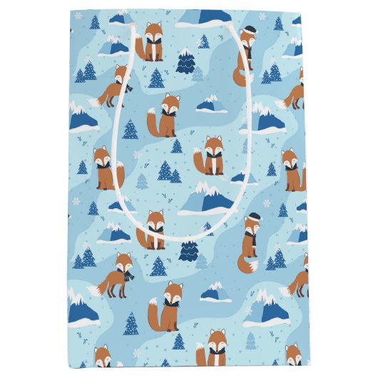 Frostige Winterfüchse Mittlere Geschenktüte (Vorderseite)