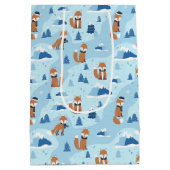 Frostige Winterfüchse Mittlere Geschenktüte (Rückseite)