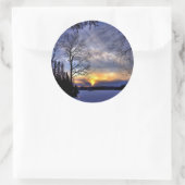 Frostige Winternacht Runder Aufkleber (Tasche)