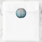 Frostiger Baum am Abend Runder Aufkleber (Tasche)