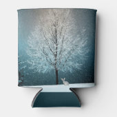 Frostiger Baum im Abend Dosenkühler (Vorderseite)