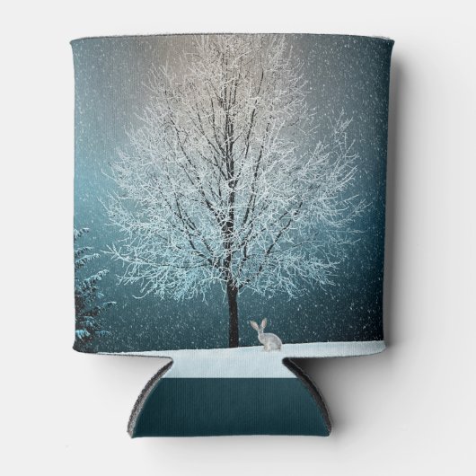 Frostiger Baum im Abend Dosenkühler (Vorderseite)