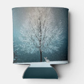 Frostiger Baum im Abend Dosenkühler (Rückseite)