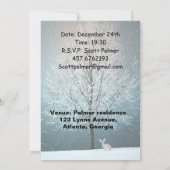 Frostiger Baum im Abend Einladung (Rückseite)