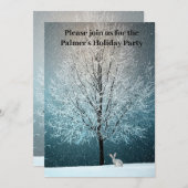 Frostiger Baum im Abend Einladung (Vorne/Hinten)