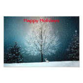 Frostiger Baum im Abend Fotodruck (Vorne)