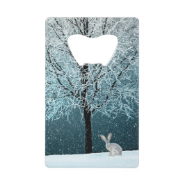 Frostiger Baum im Abend Geldbeutel Flaschenöffner