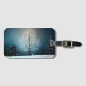 Frostiger Baum im Abend Gepäckanhänger (Vorderseite (Horizontal))