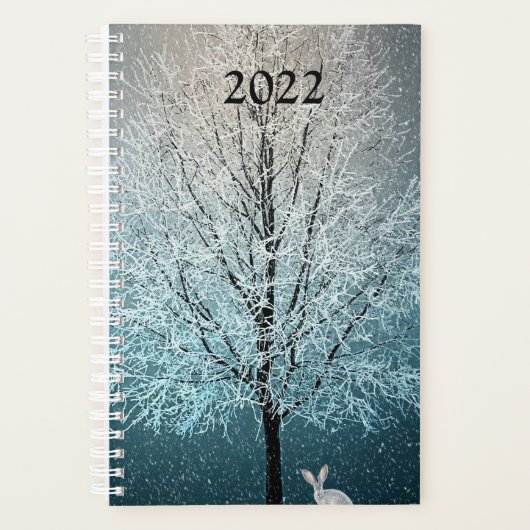 Frostiger Baum im Abend Planer (Vorderseite)