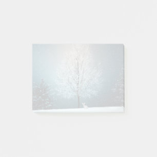 Frostiger Baum im Abend Post-it Klebezettel