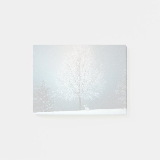 Frostiger Baum im Abend Post-it Klebezettel (Vorderseite)