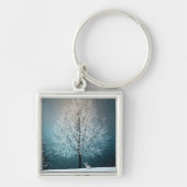 Frostiger Baum im Abend Schlüsselanhänger (Vorne)