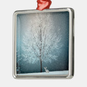 Frostiger Baum im Abend Schneeflockenwickler Ornament Aus Metall (Links)