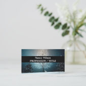 Frostiger Baum im Abend Visitenkarte (Stehend Vorderseite)