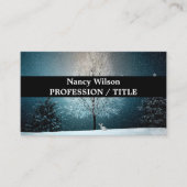 Frostiger Baum im Abend Visitenkarte (Vorderseite)